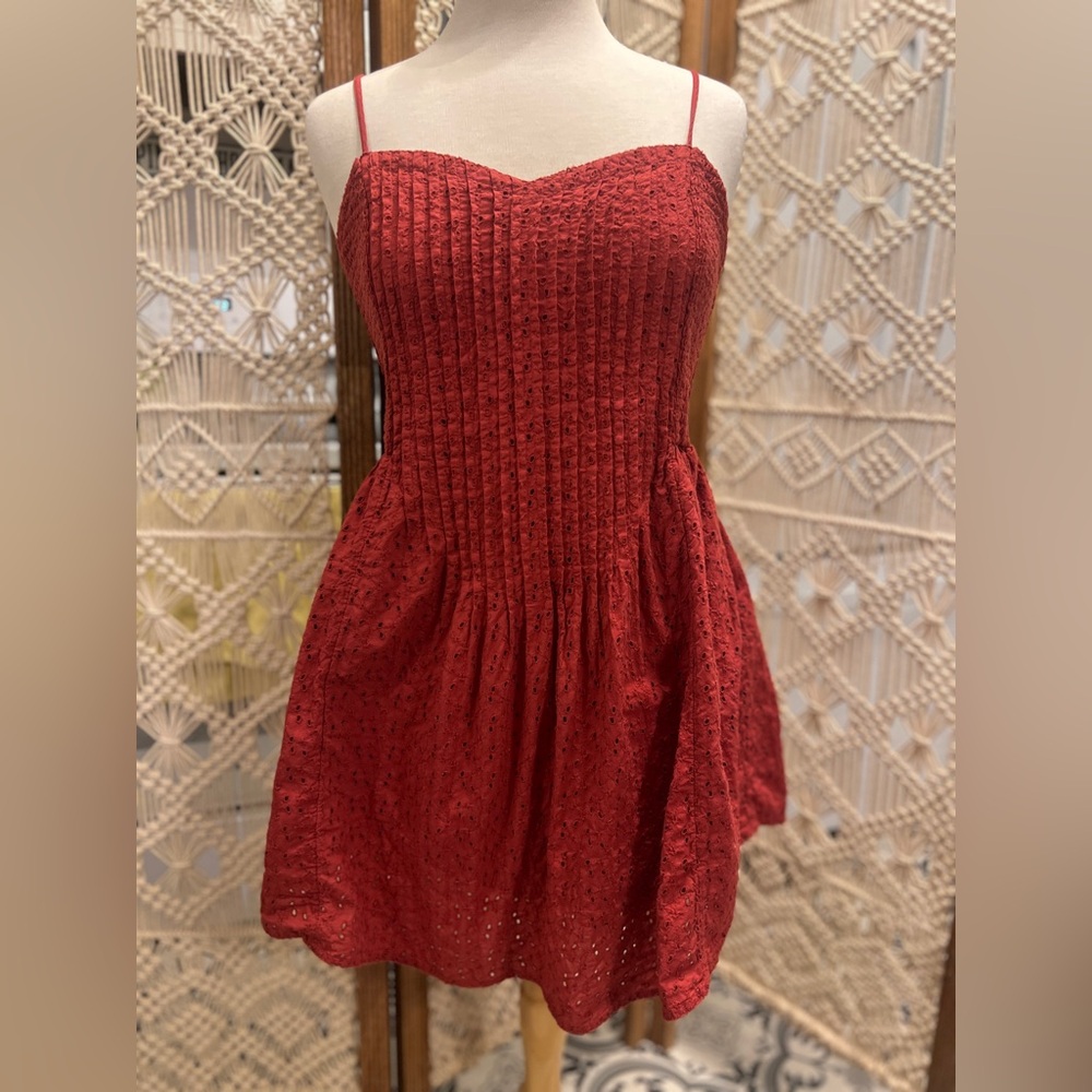 Red Aerie corset style spaghetti strap dress